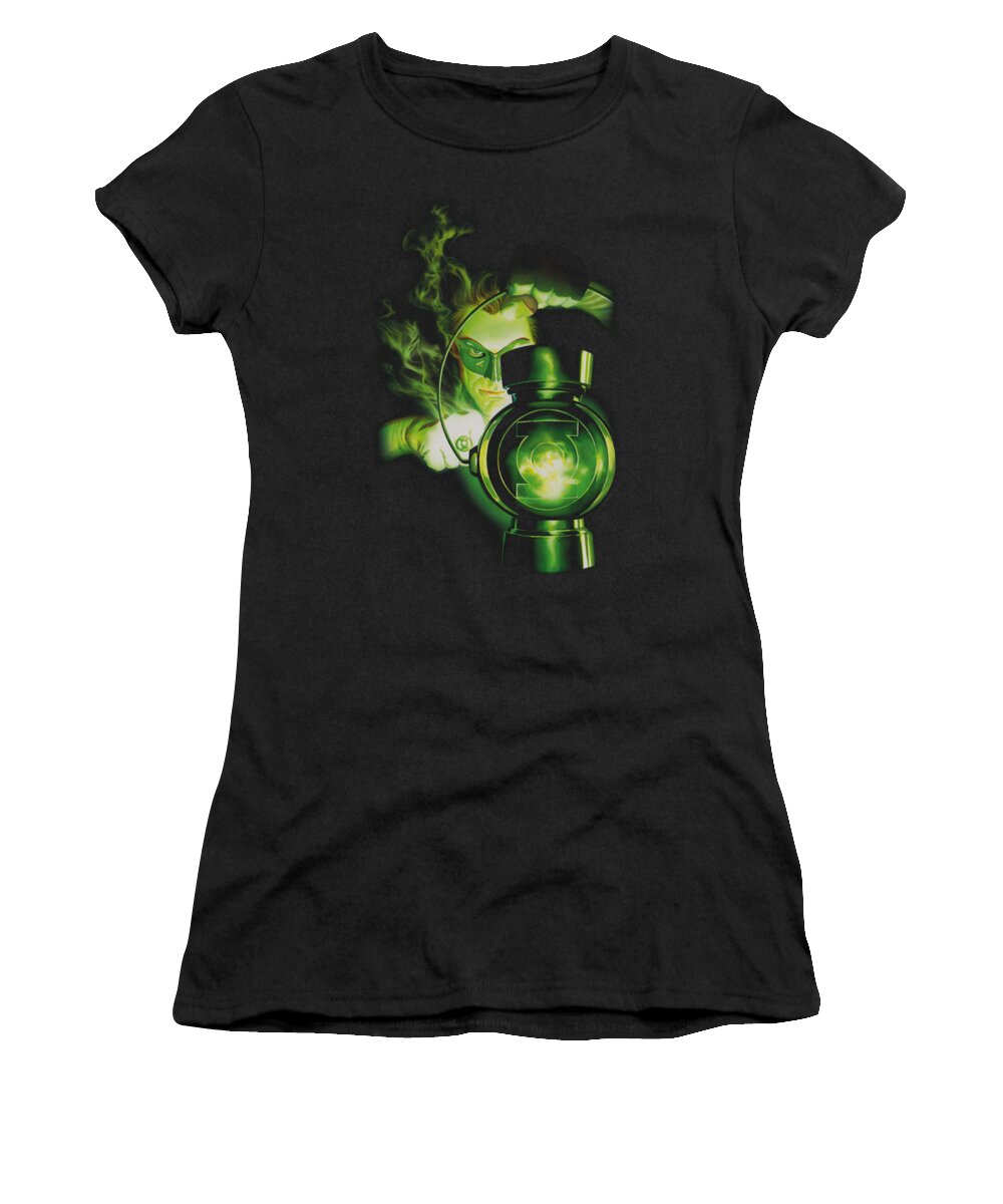 Green Lantern Women's T-Shirt featuring the digital art Green Lantern - Lantern Light by Brand A