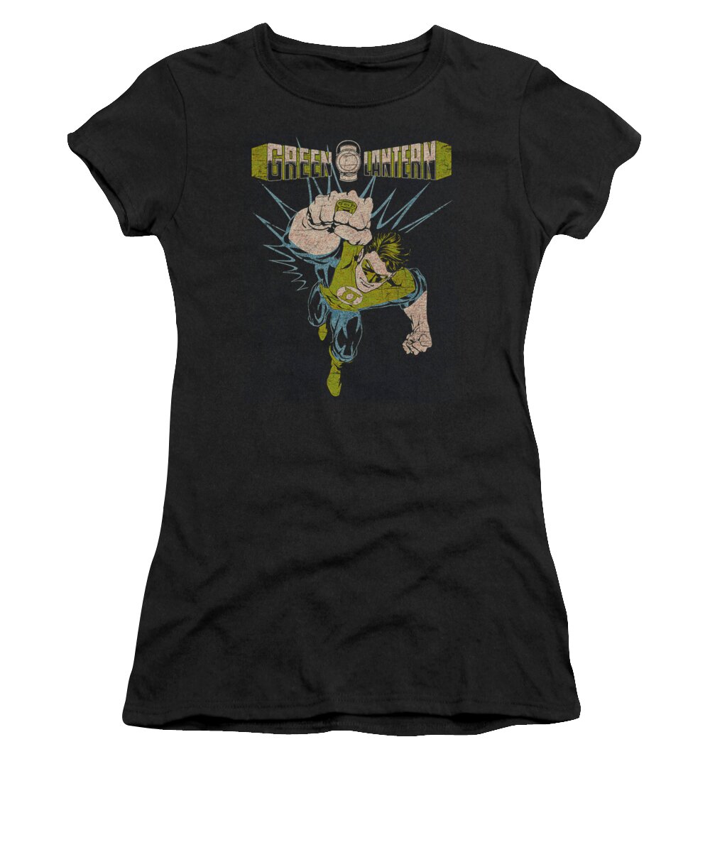 Green Lantern Women's T-Shirt featuring the digital art Green Lantern - Powerful by Brand A