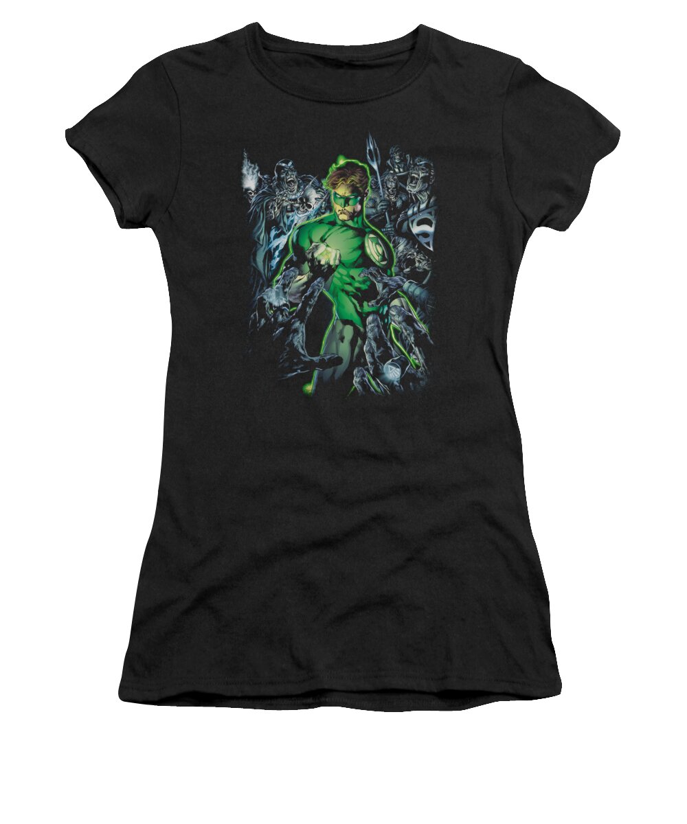 Green Lantern Women's T-Shirt featuring the digital art Green Lantern - Surrounded By Death by Brand A