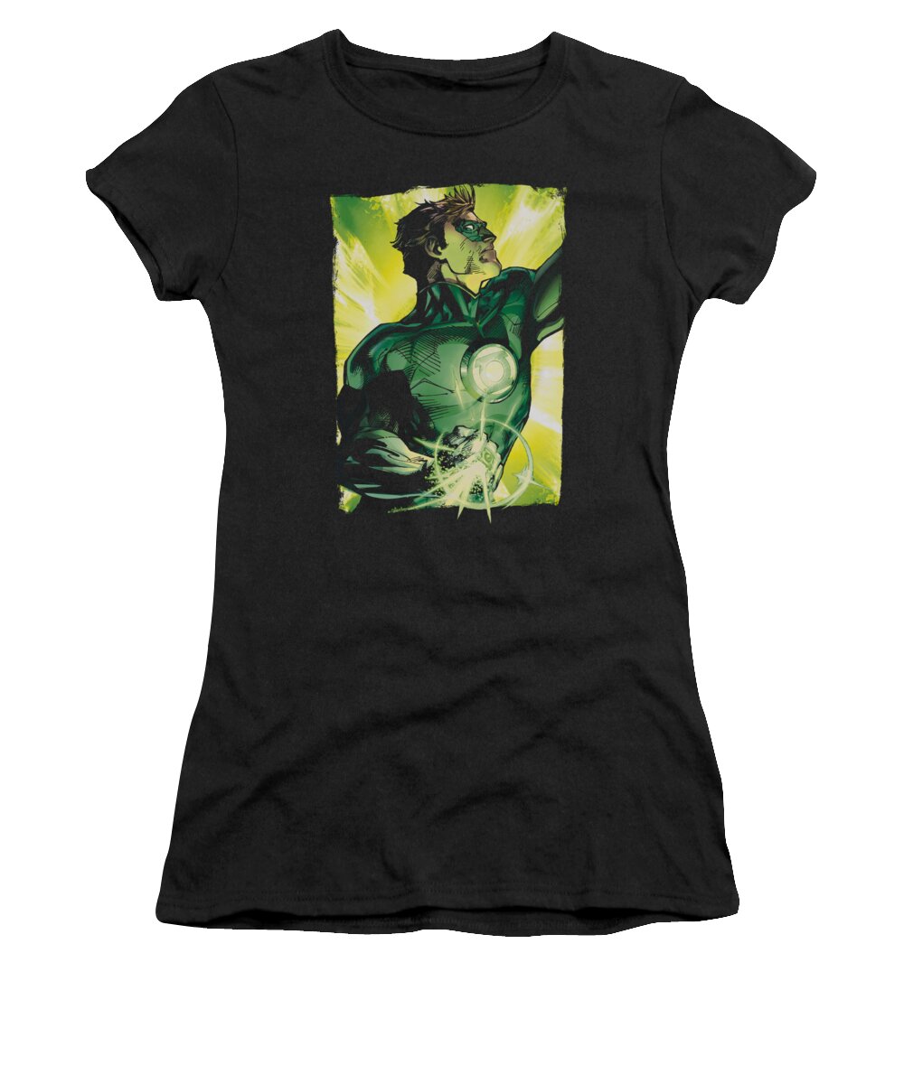 Green Lantern Women's T-Shirt featuring the digital art Green Lantern - Up Up by Brand A
