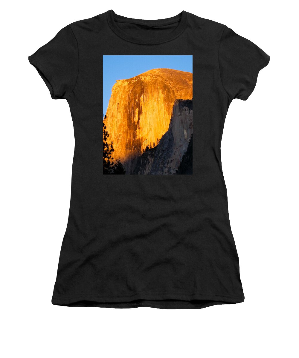 Yosemite Women's T-Shirt featuring the photograph Half Dome Yosemite at Sunset by Shane Kelly
