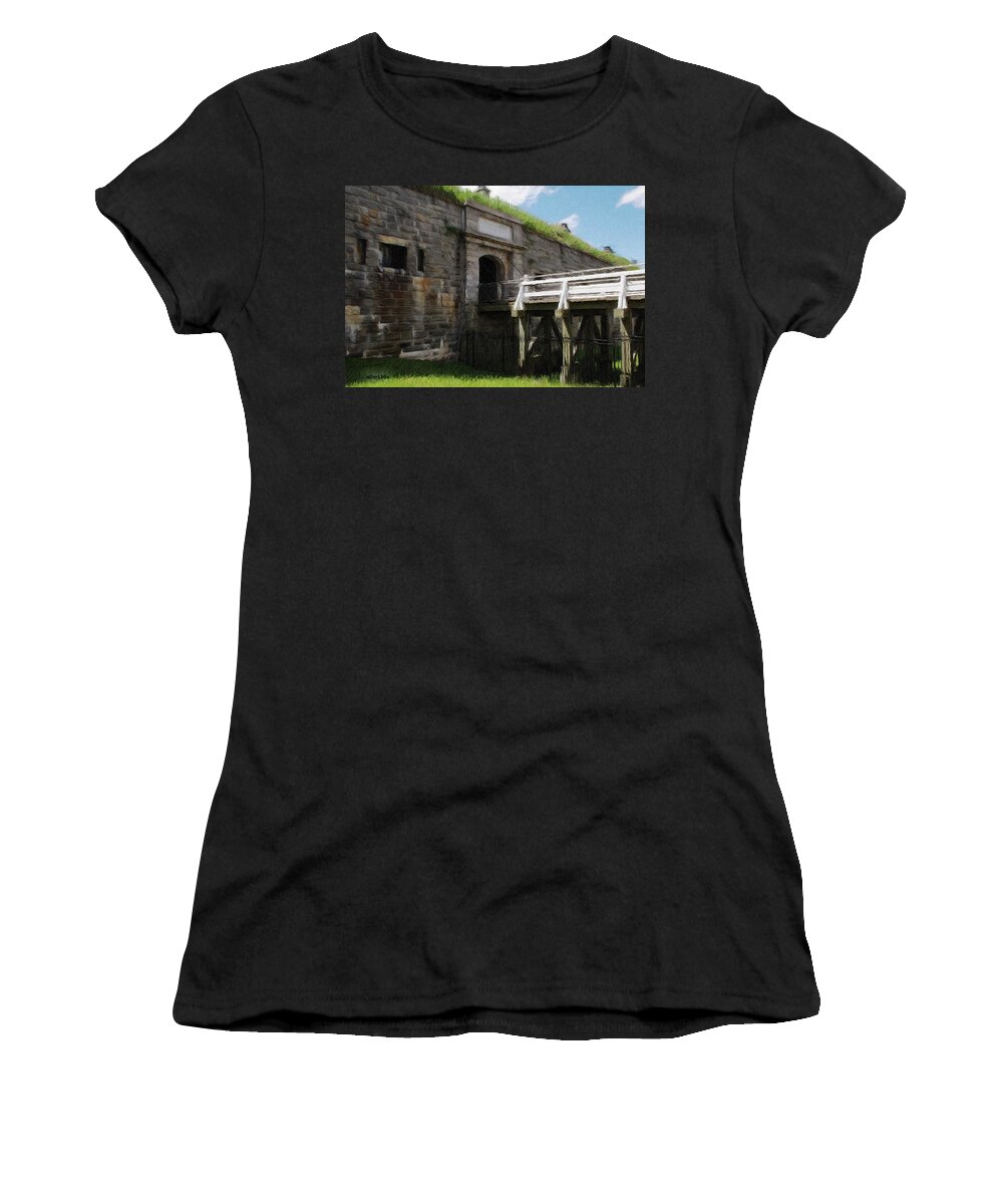 Canadian Women's T-Shirt featuring the painting Halifax Citadel by Jeffrey Kolker