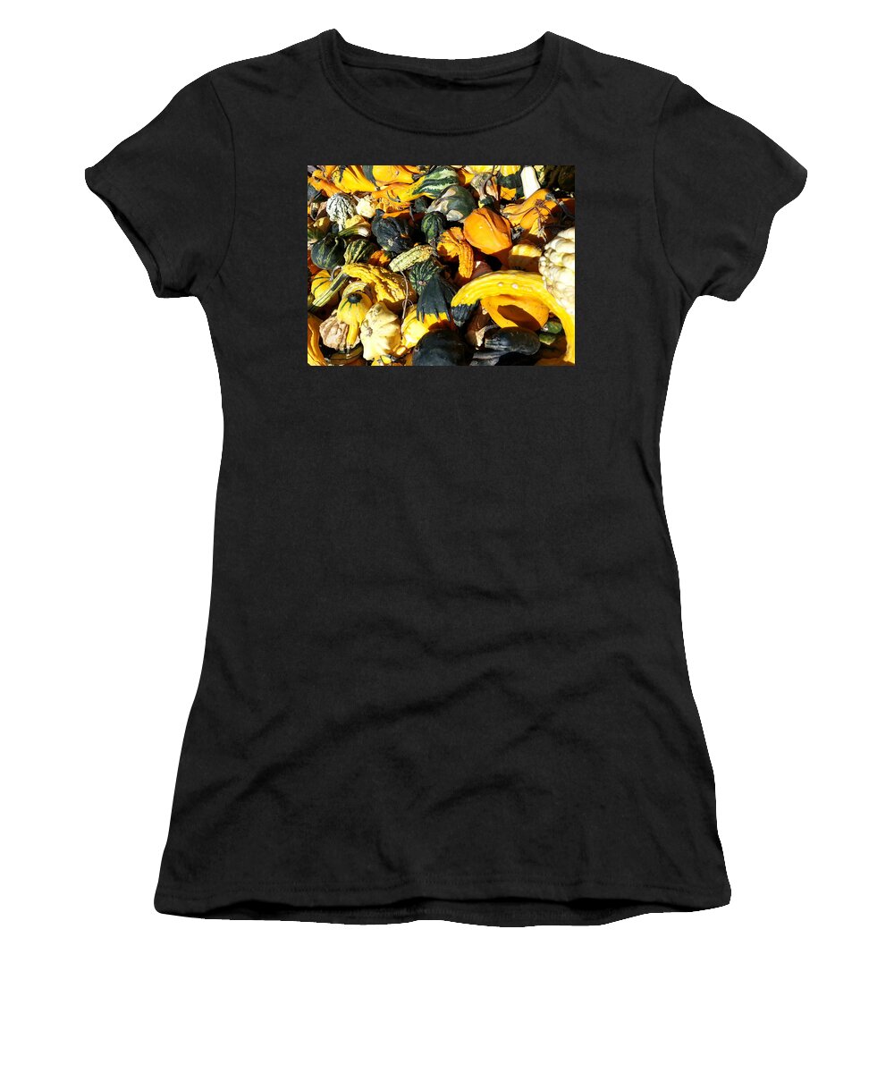 Orange Women's T-Shirt featuring the photograph Harvest Squash by Caryl J Bohn