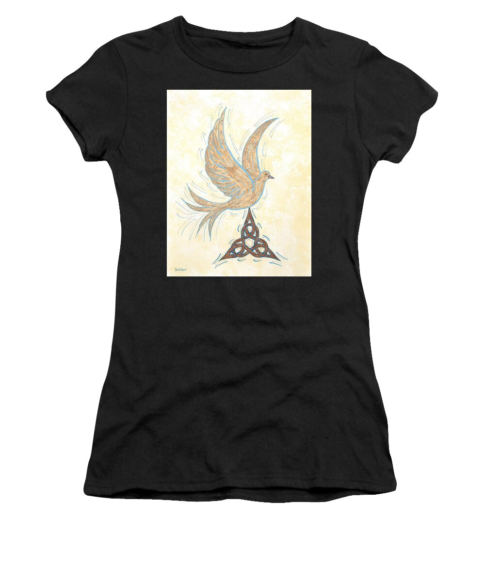 Bird Women's T-Shirt featuring the painting He Set Us Free by Susie WEBER