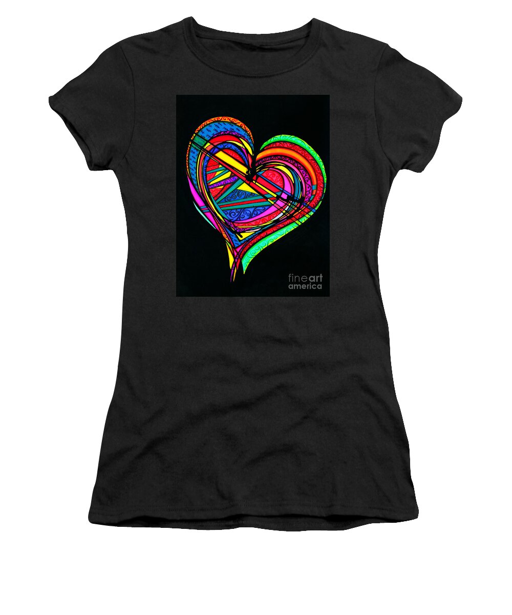 Love. Csulb Women's T-Shirt featuring the drawing Heart Heart Heart by Joey Gonzalez