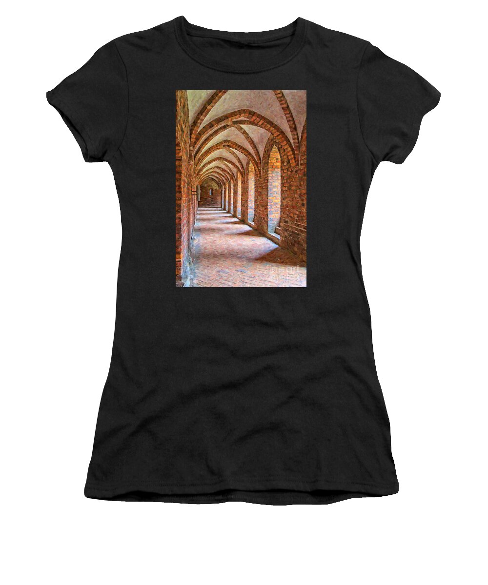 Helsingor Women's T-Shirt featuring the painting Helsingor Monastery Painting by Antony McAulay