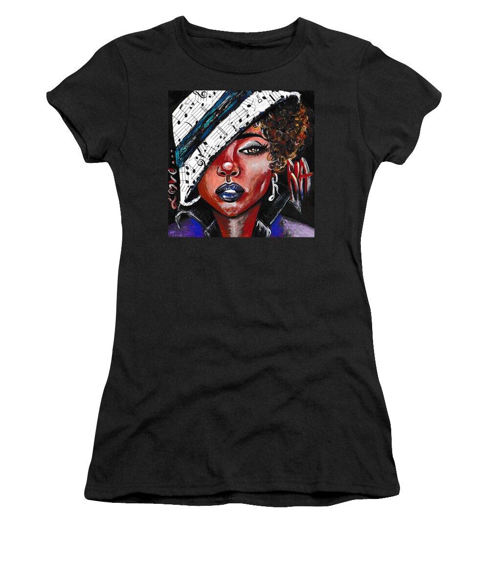 Artbyria Women's T-Shirt featuring the photograph Her First LOVE...Music by Artist RiA