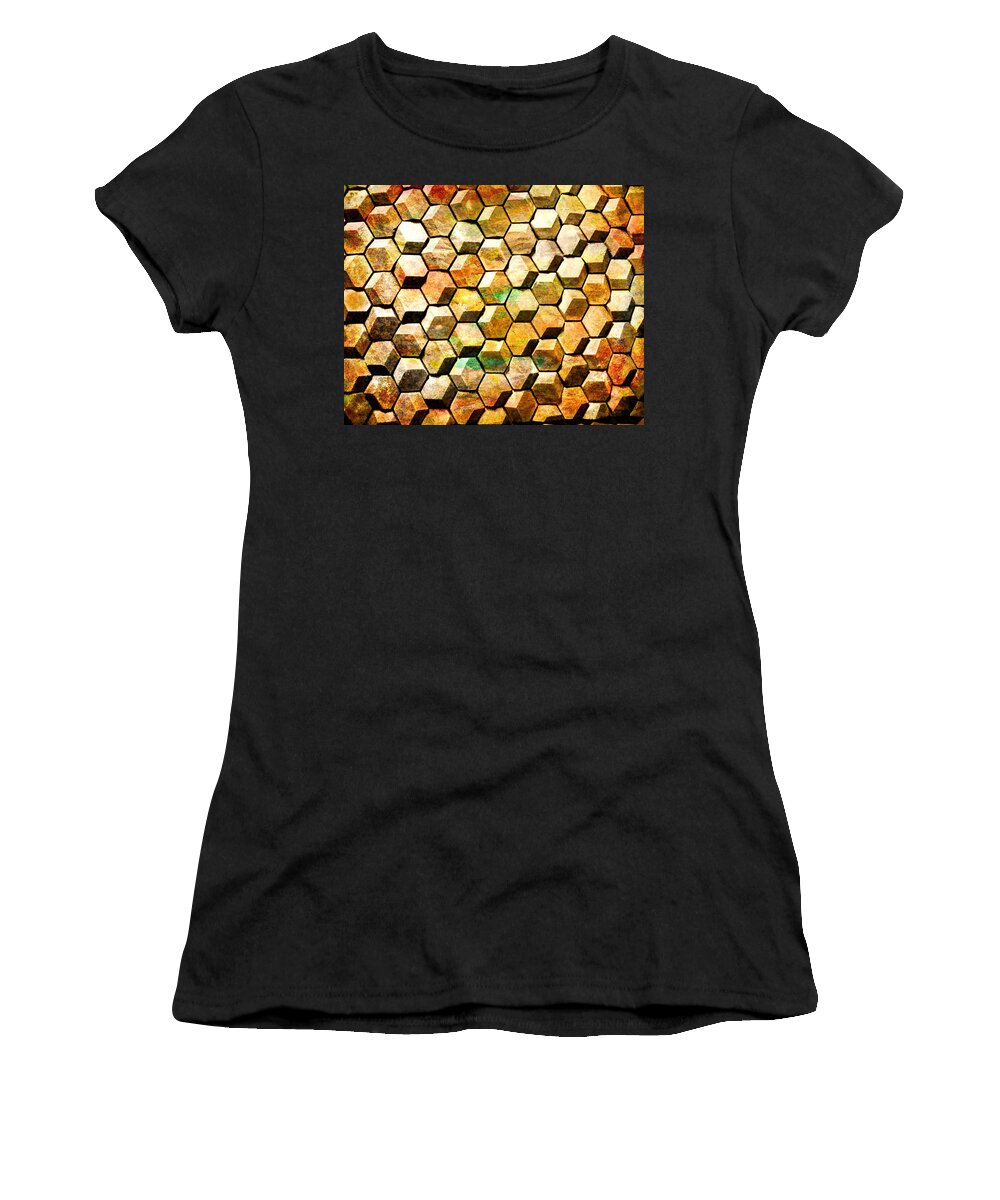 Textures Women's T-Shirt featuring the digital art Hexacubes by Rick Wicker