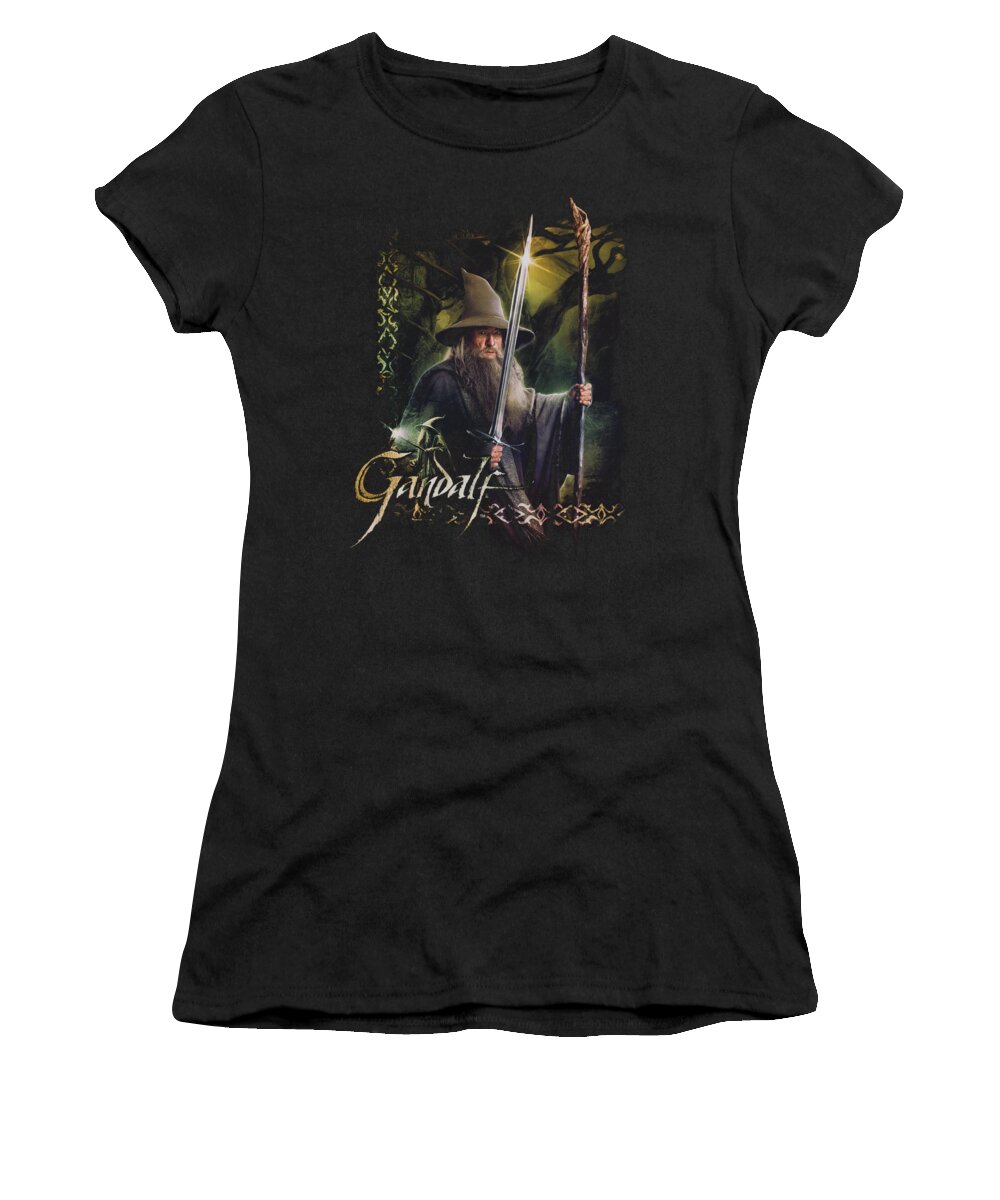 The Hobbit Women's T-Shirt featuring the digital art Hobbit - Sword And Staff by Brand A