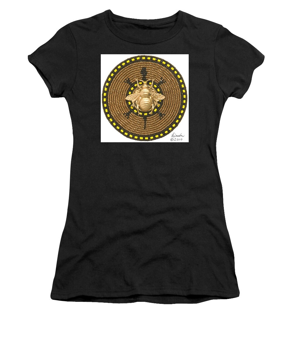 Turtle Women's T-Shirt featuring the mixed media Honey Bee Turtle by Douglas Limon