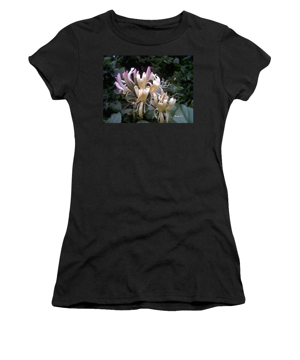 Honeysuckle Women's T-Shirt featuring the photograph Honeysuckles by Bertie Edwards