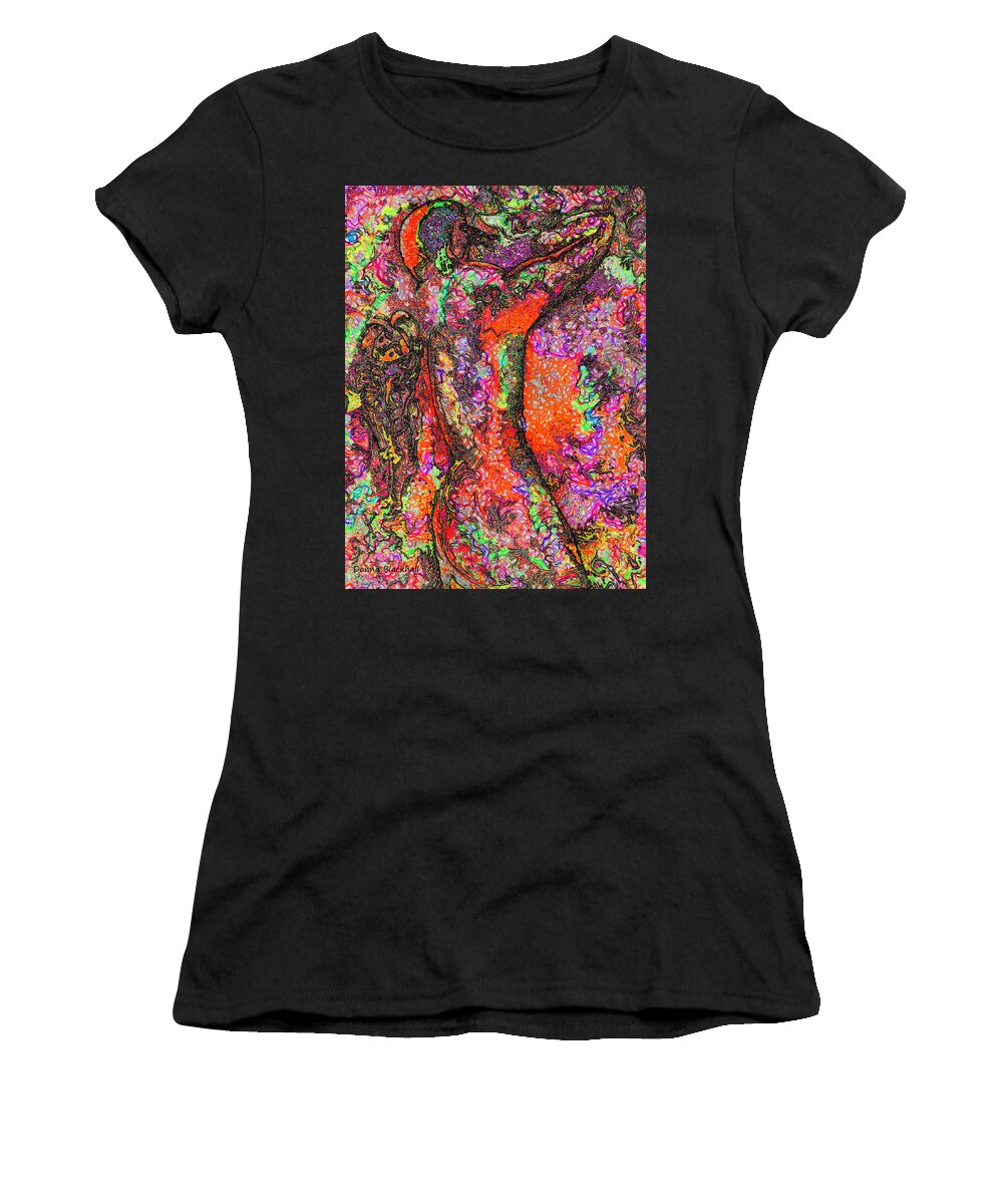 Digital Art Women's T-Shirt featuring the digital art Horseman Cometh by Donna Blackhall
