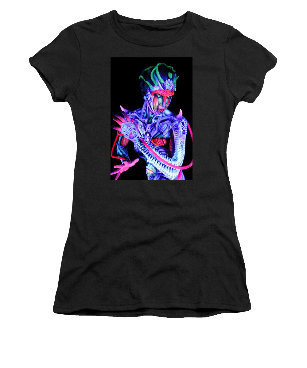 H.r. Giger Women's T-Shirt featuring the photograph H.R. Giger Inspired A by Alex Hansen - Julian Bartram - Cully Firmin