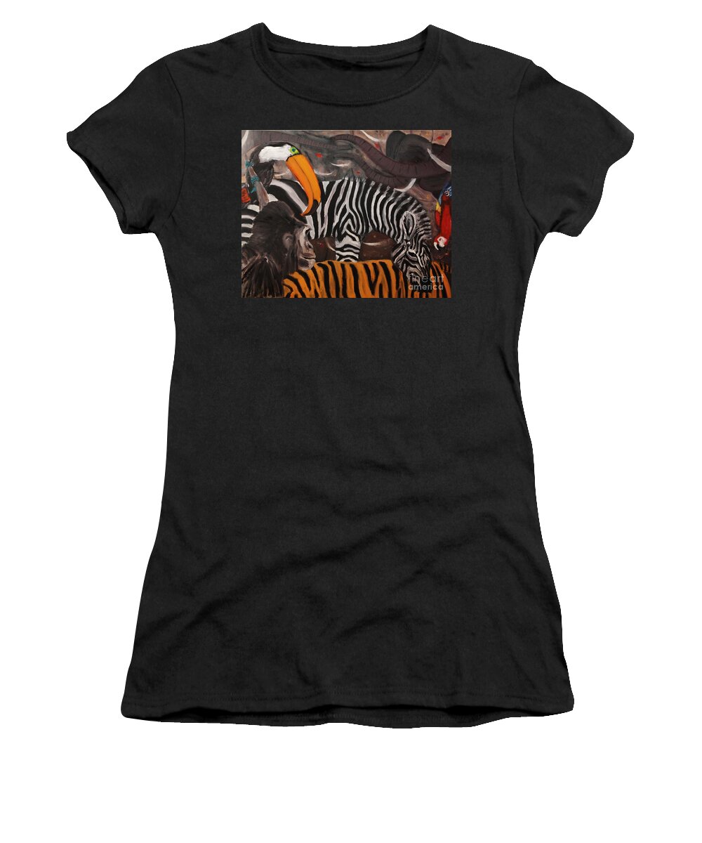 Animals Women's T-Shirt featuring the painting I Dream Of Africa by Wayne Cantrell