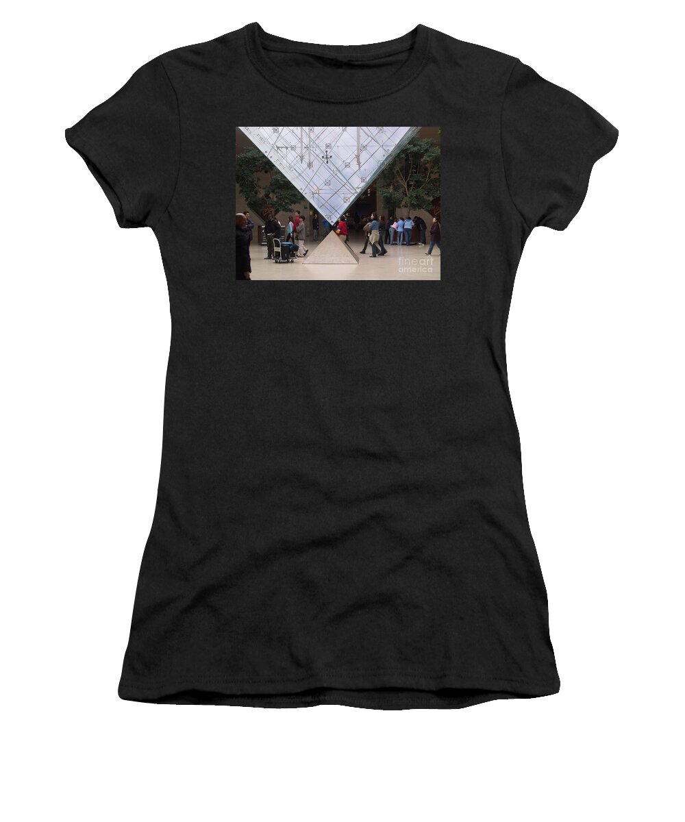 Architecture Women's T-Shirt featuring the photograph I M Pei Pyramid inside the Louvre Entrance by Thomas Marchessault