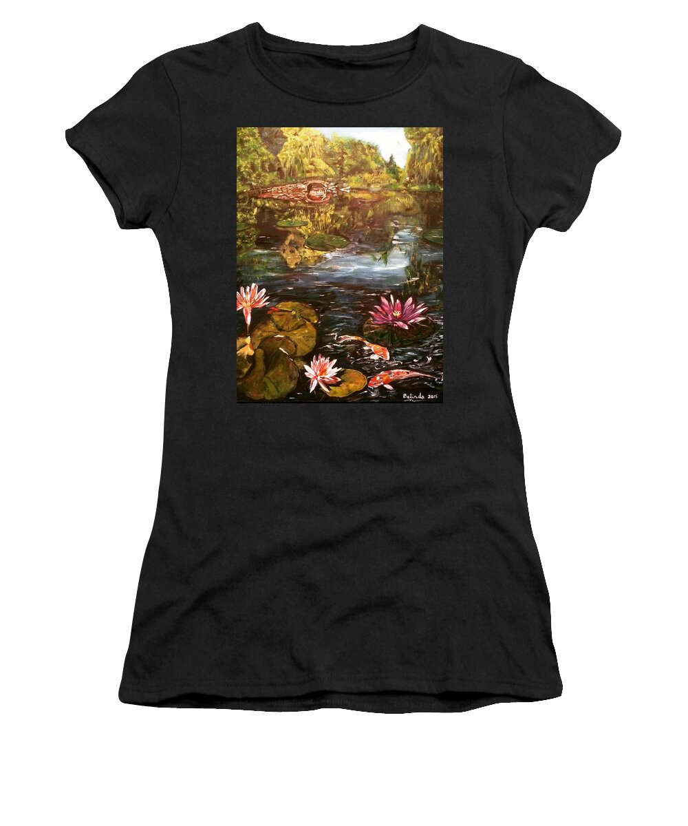 Koi Women's T-Shirt featuring the painting I Want To Be Where You Are by Belinda Low