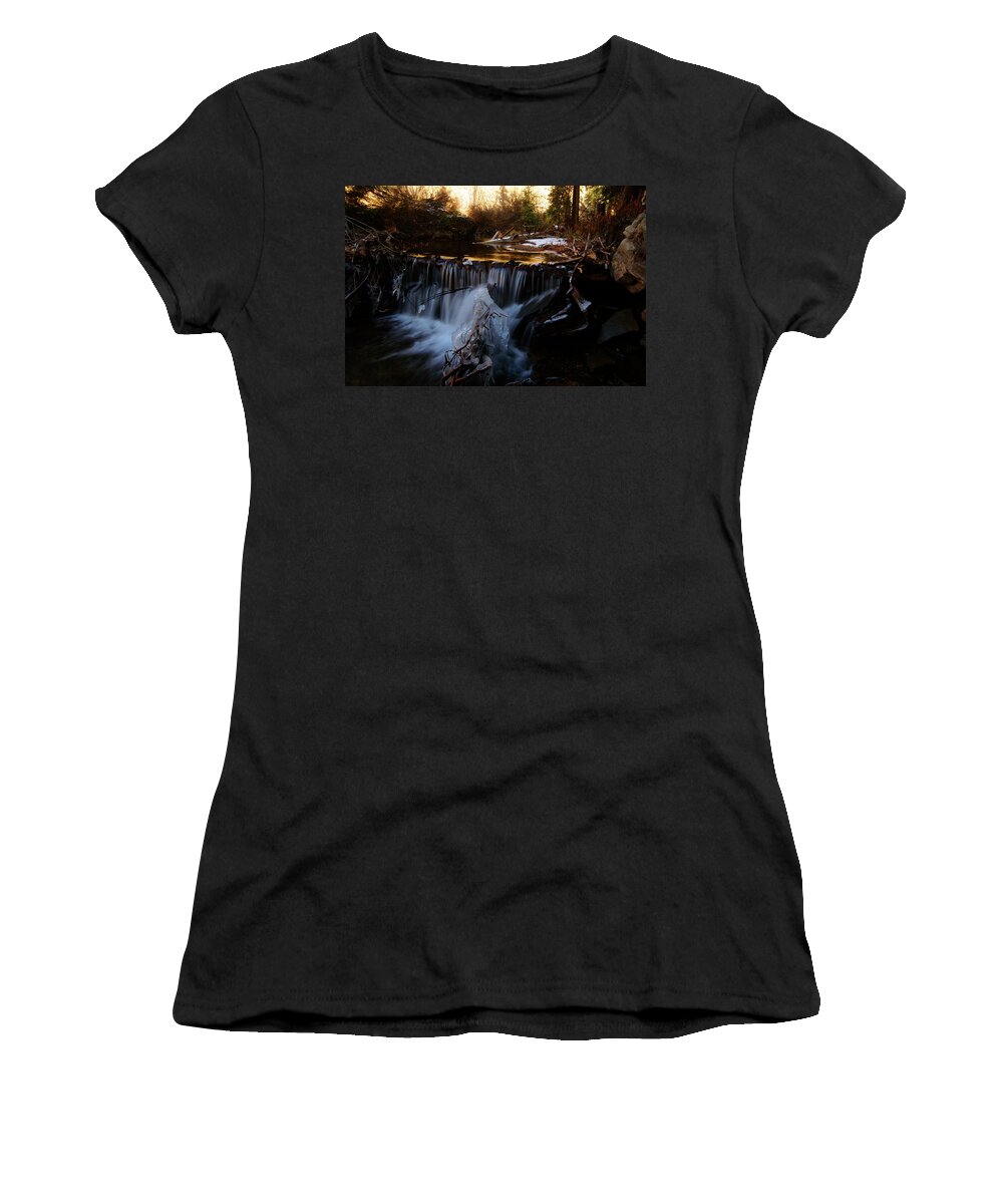 Colorado Women's T-Shirt featuring the photograph Icy Logjam by Jeremy Rhoades