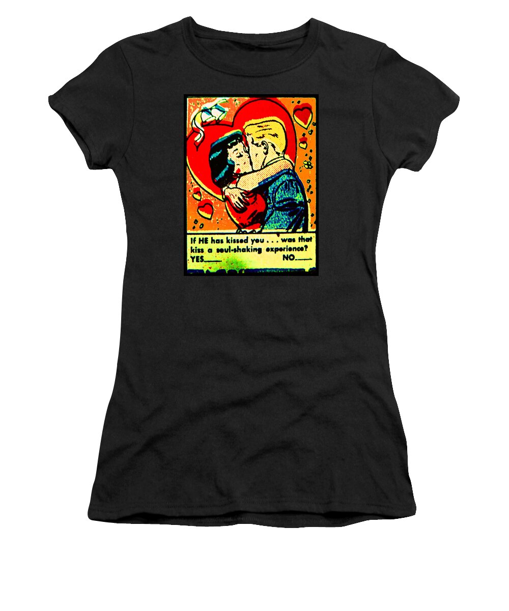 Romance Women's T-Shirt featuring the painting If He Has Kissed You 1 by Steve Fields