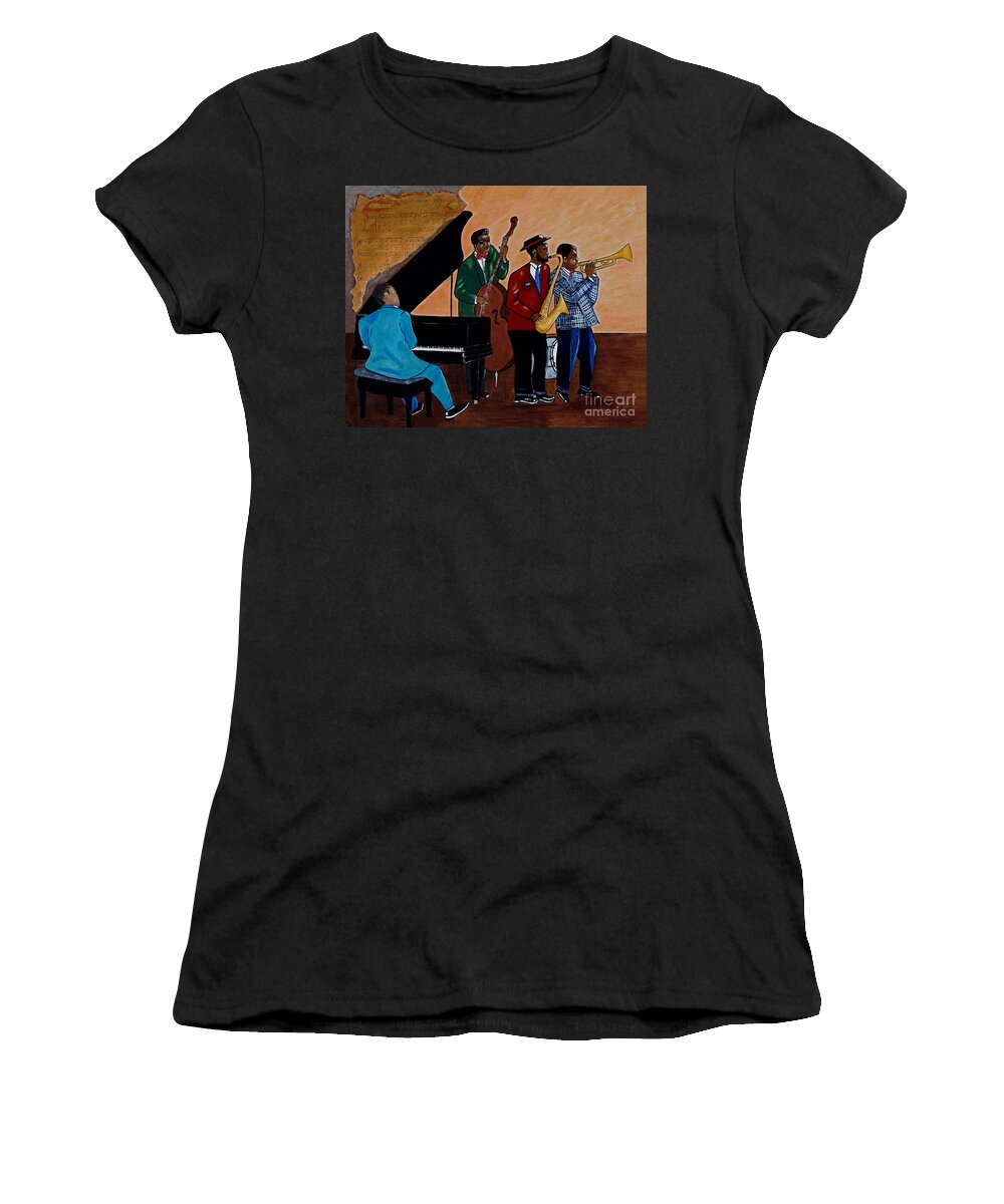 Jazz Women's T-Shirt featuring the painting Im Moving On by Barbara McMahon