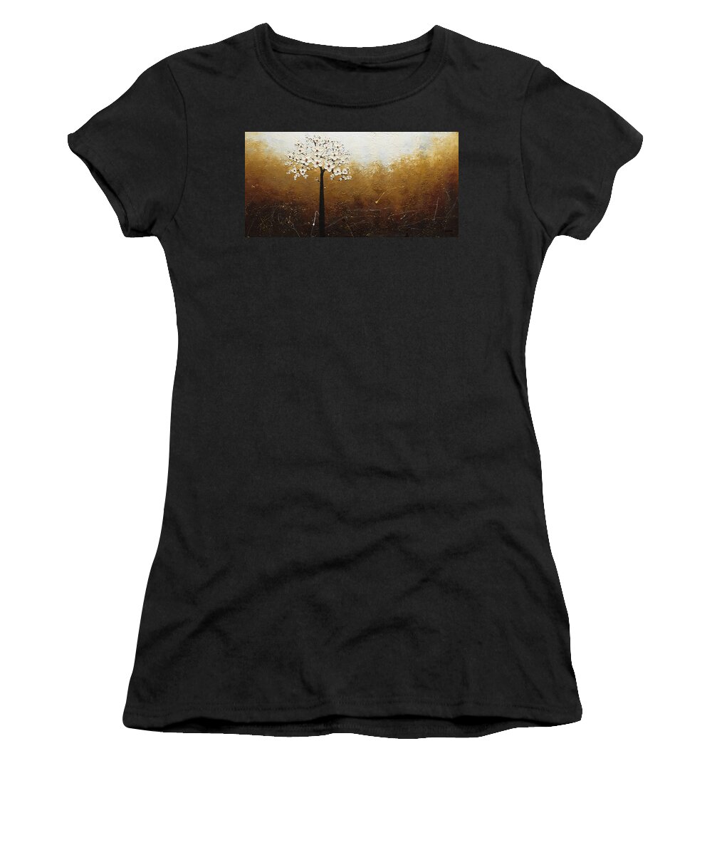 Tree Art Women's T-Shirt featuring the painting In Like a Lamb by Carmen Guedez