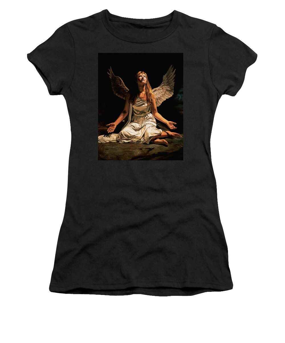 Whelan Art Women's T-Shirt featuring the painting Into the Light by Patrick Whelan