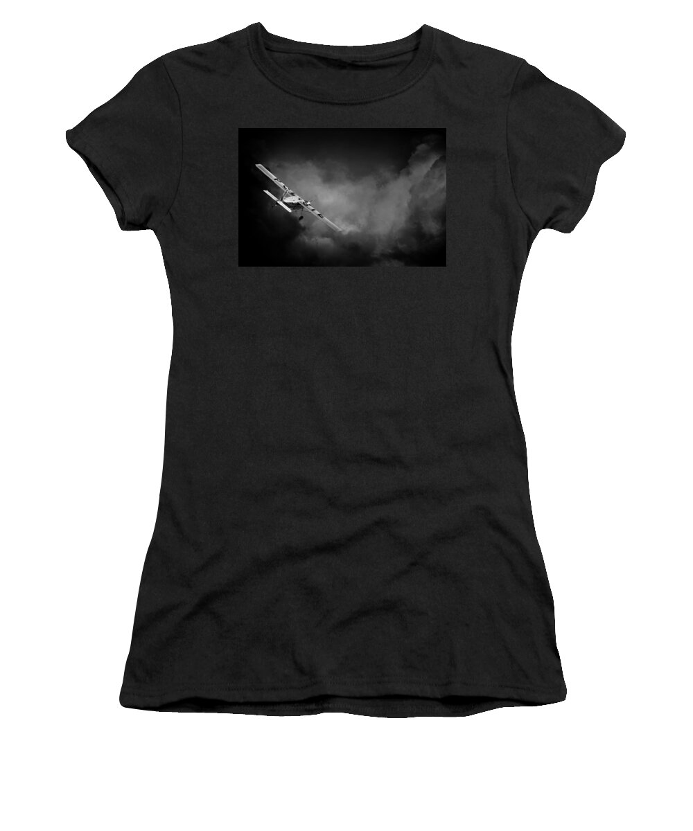 Pilatus Pc6 Porter Women's T-Shirt featuring the photograph Into the Storm by Paul Job