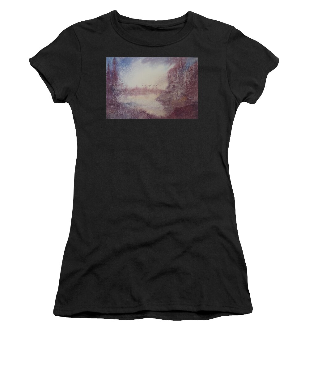 Lake Women's T-Shirt featuring the painting Into the Storm by Richard Faulkner
