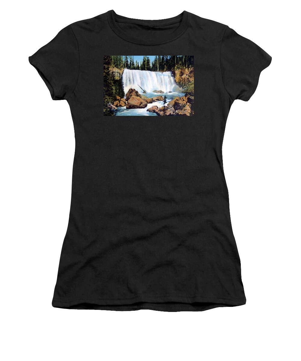History Women's T-Shirt featuring the photograph Iris Falls Yellowstone National Park by NPS Photo Frank J Haynes
