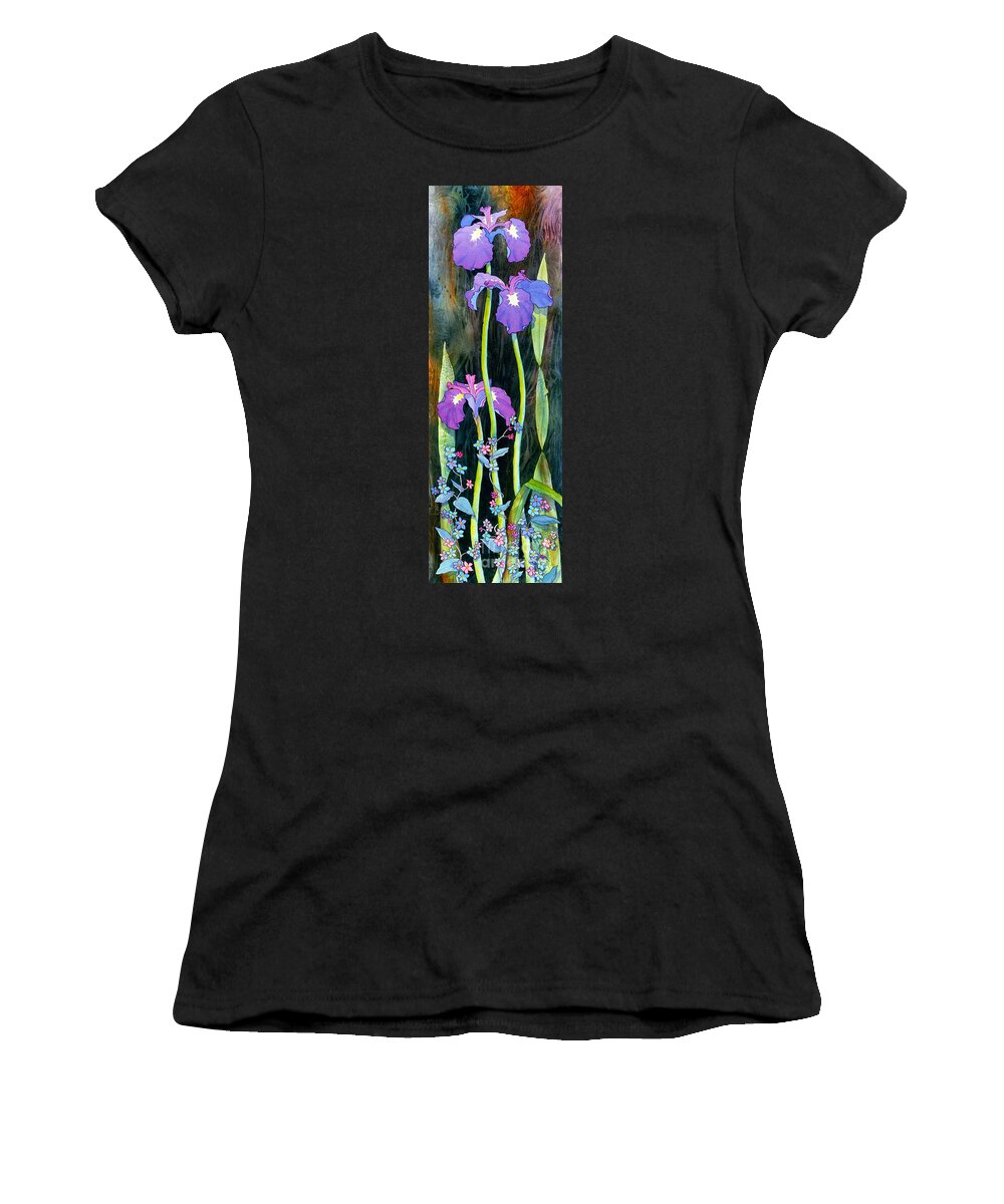 Iris Tall & Slim Women's T-Shirt featuring the painting Iris Tall and Slim by Teresa Ascone