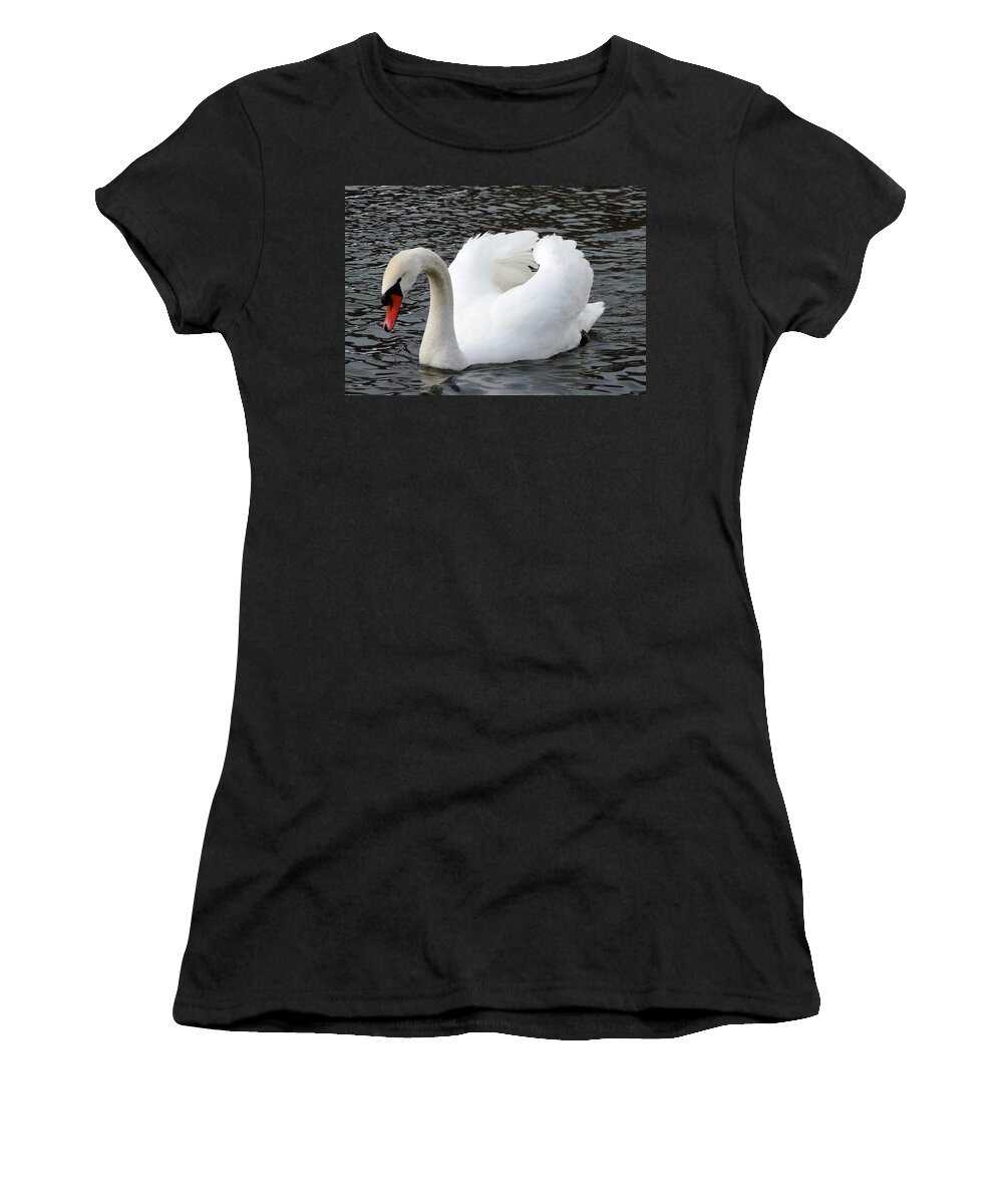 Bird Women's T-Shirt featuring the photograph Isar Swan by Valerie Ornstein