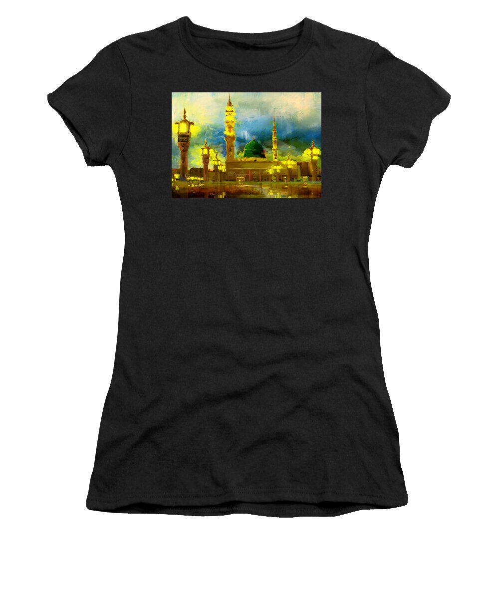 Caligraphy Women's T-Shirt featuring the painting Islamic Painting 002 by Corporate Art Task Force