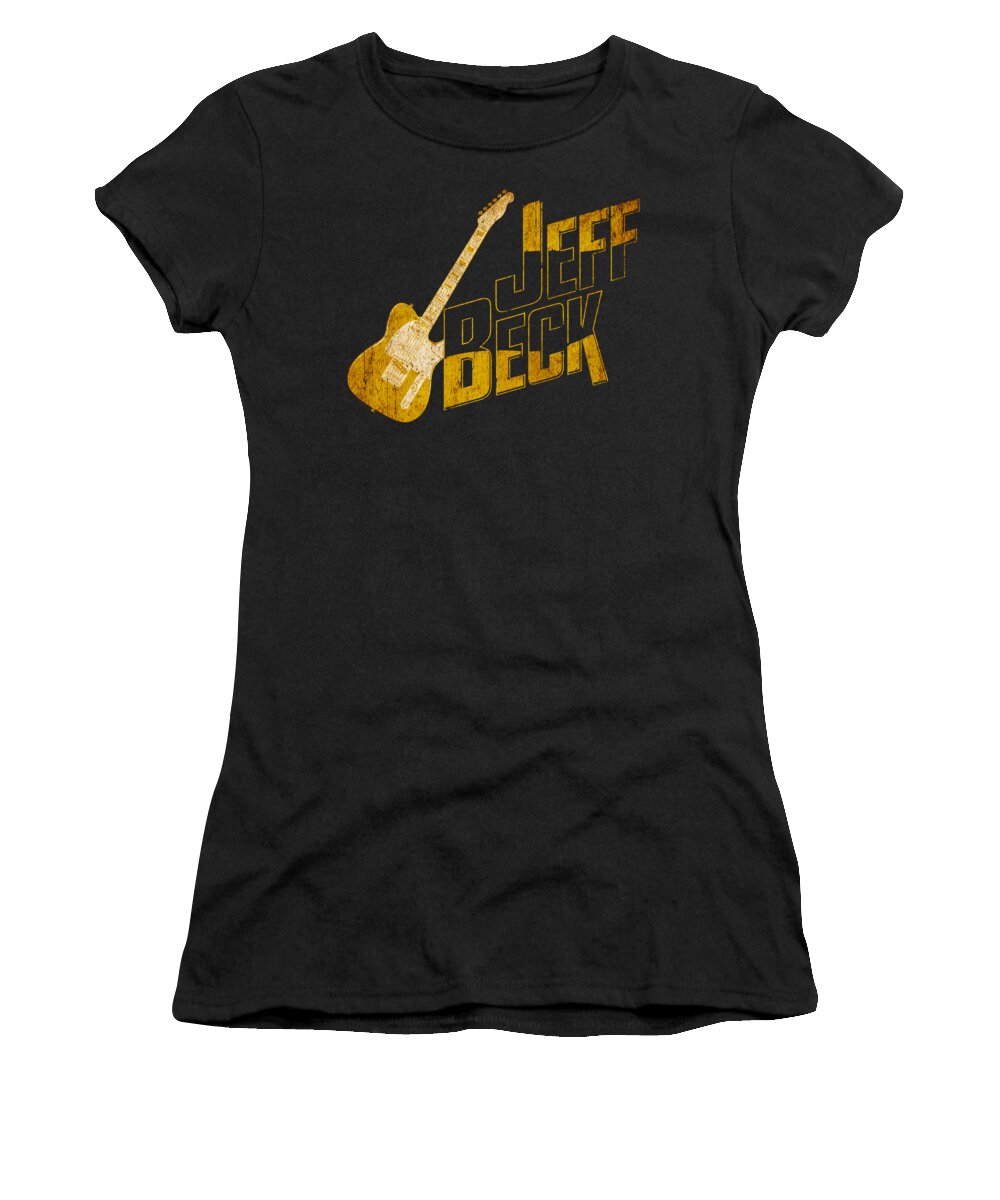  Women's T-Shirt featuring the digital art Jeff Beck - That Yellow Guitar by Brand A