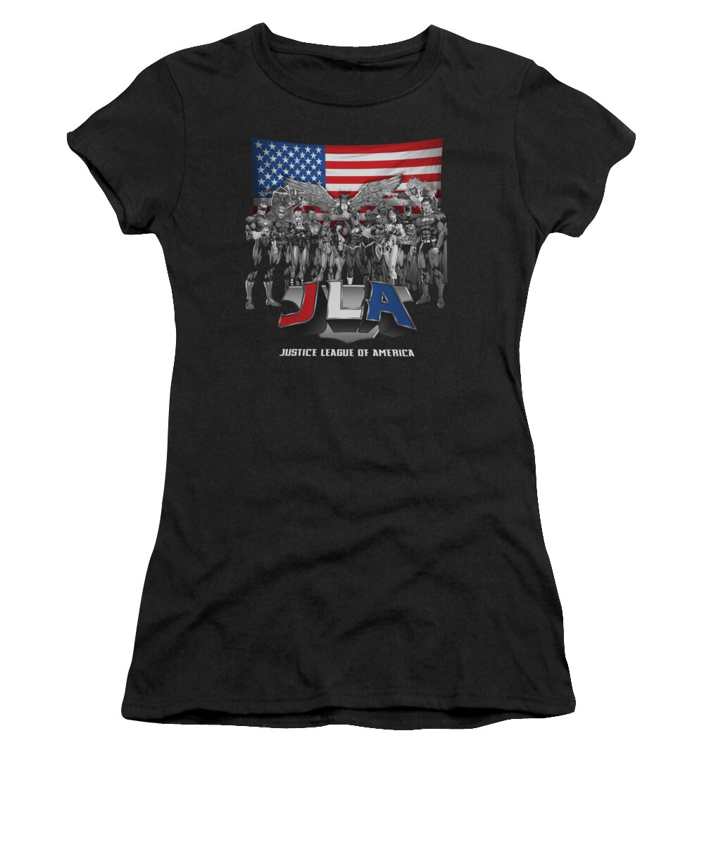  Women's T-Shirt featuring the digital art Jla - All American League by Brand A
