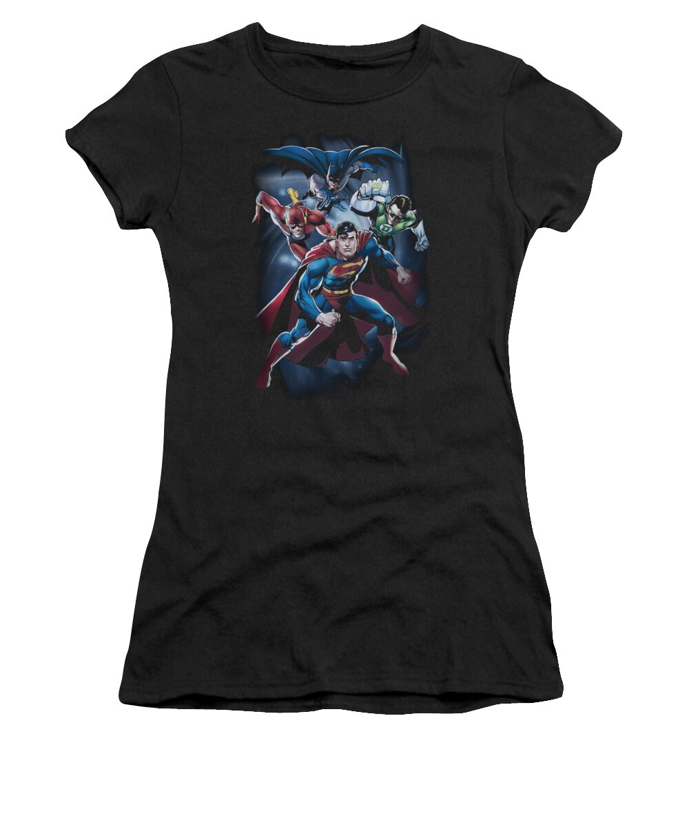 Justice League Of America Women's T-Shirt featuring the digital art Jla - Cosmic Crew by Brand A
