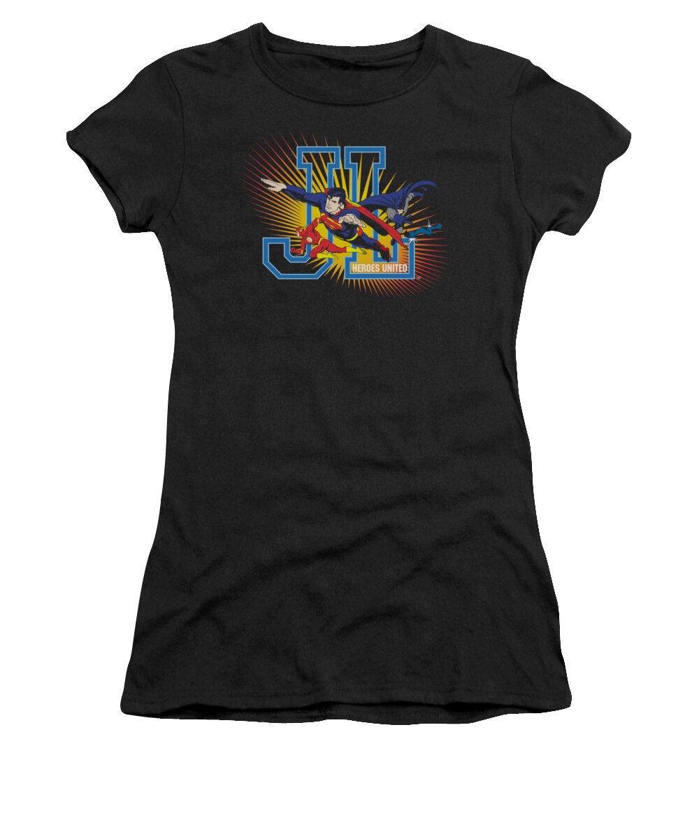 Justice League Of America Women's T-Shirt featuring the digital art Jla - Heroes United by Brand A
