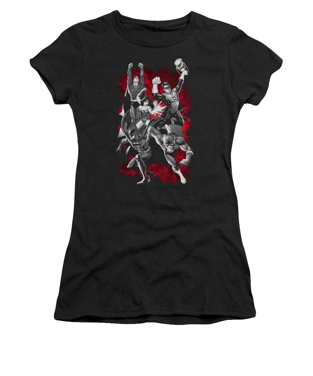 Justice League Of America Women's T-Shirt featuring the digital art Jla - Jla Explosion by Brand A