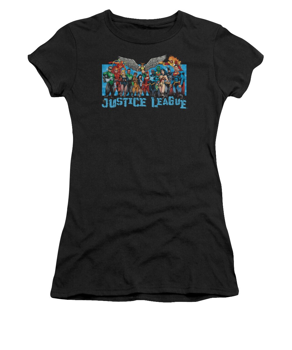  Women's T-Shirt featuring the digital art Jla - League Lineup by Brand A
