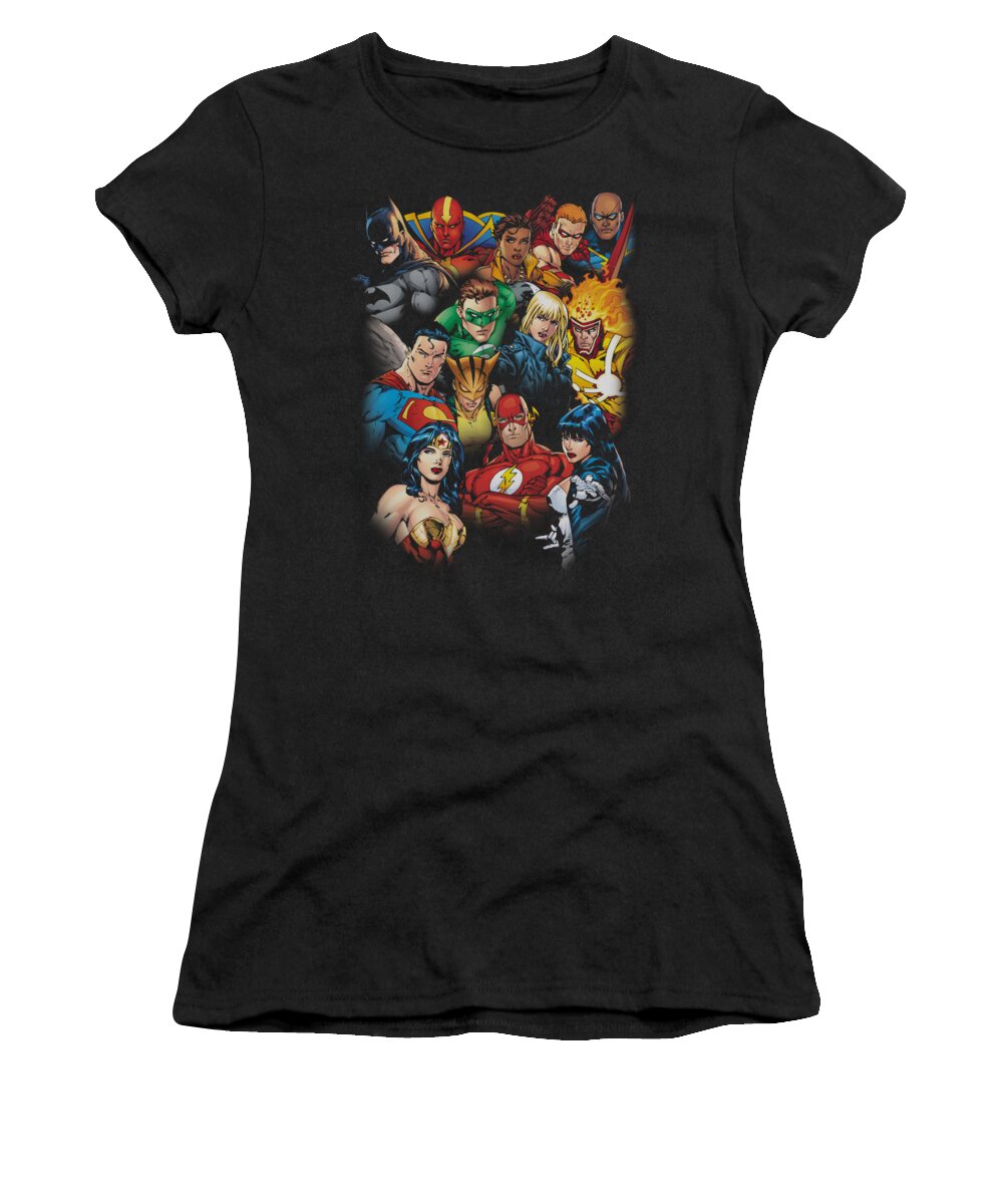  Women's T-Shirt featuring the digital art Jla - The League's All Here by Brand A
