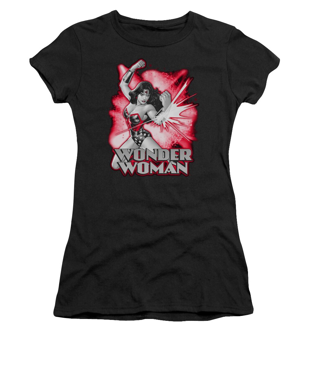  Women's T-Shirt featuring the digital art Jla - Wonder Woman Red And Gray by Brand A