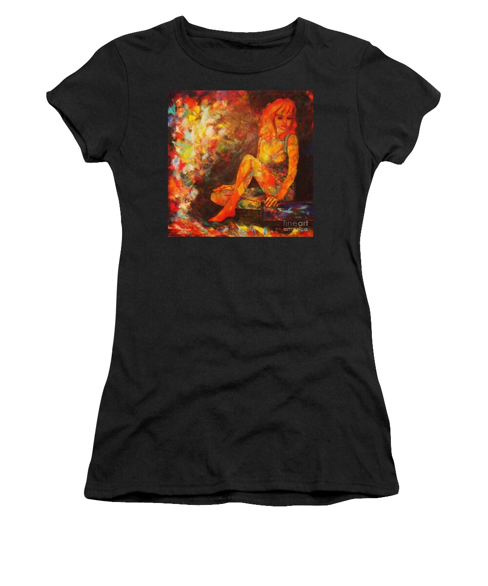  Humanpainting Women's T-Shirt featuring the painting JOKER's DREAM by Dagmar Helbig