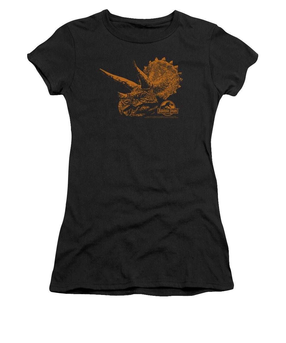 Jurassic Park Women's T-Shirt featuring the digital art Jurassic Park - Tri Mount by Brand A