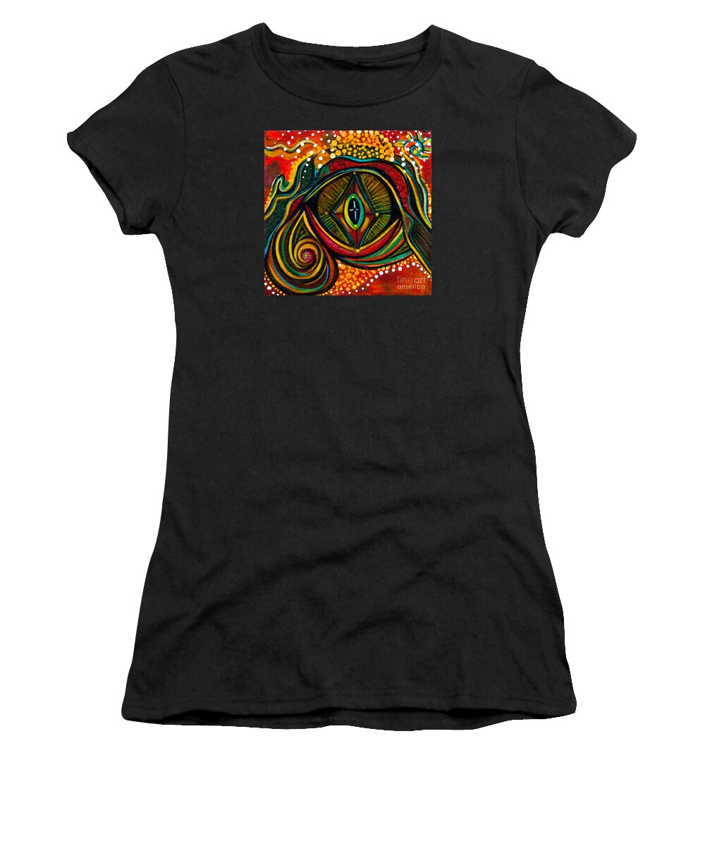 Deborha Kerr Women's T-Shirt featuring the painting Kindness Spirit Eye by Deborha Kerr