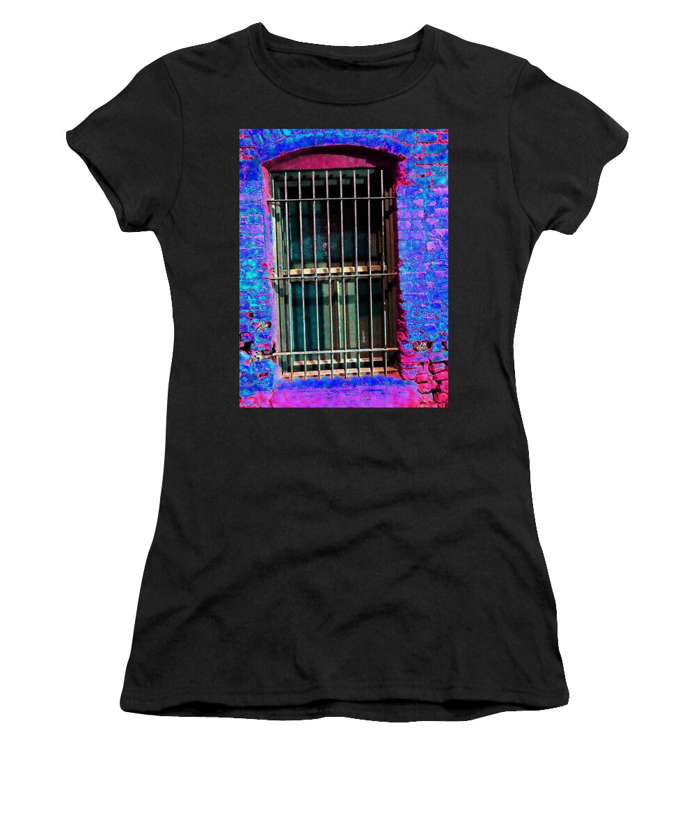 L.a. Window... Women's T-Shirt featuring the photograph Help Me - L. A. Window by Kenneth James