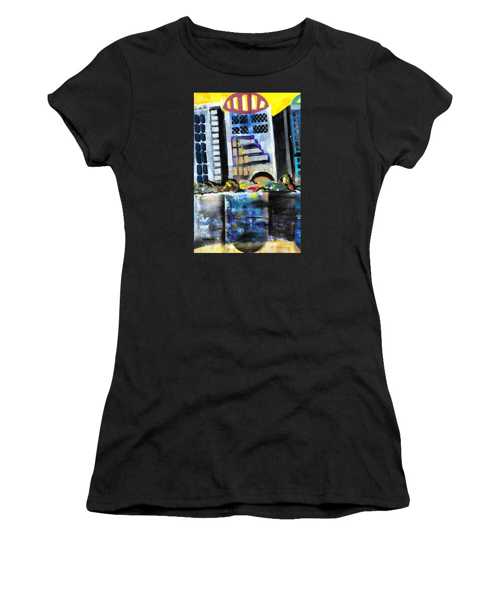 Orlando Women's T-Shirt featuring the painting Lake Eola - part 1 of 3 by Everett Spruill