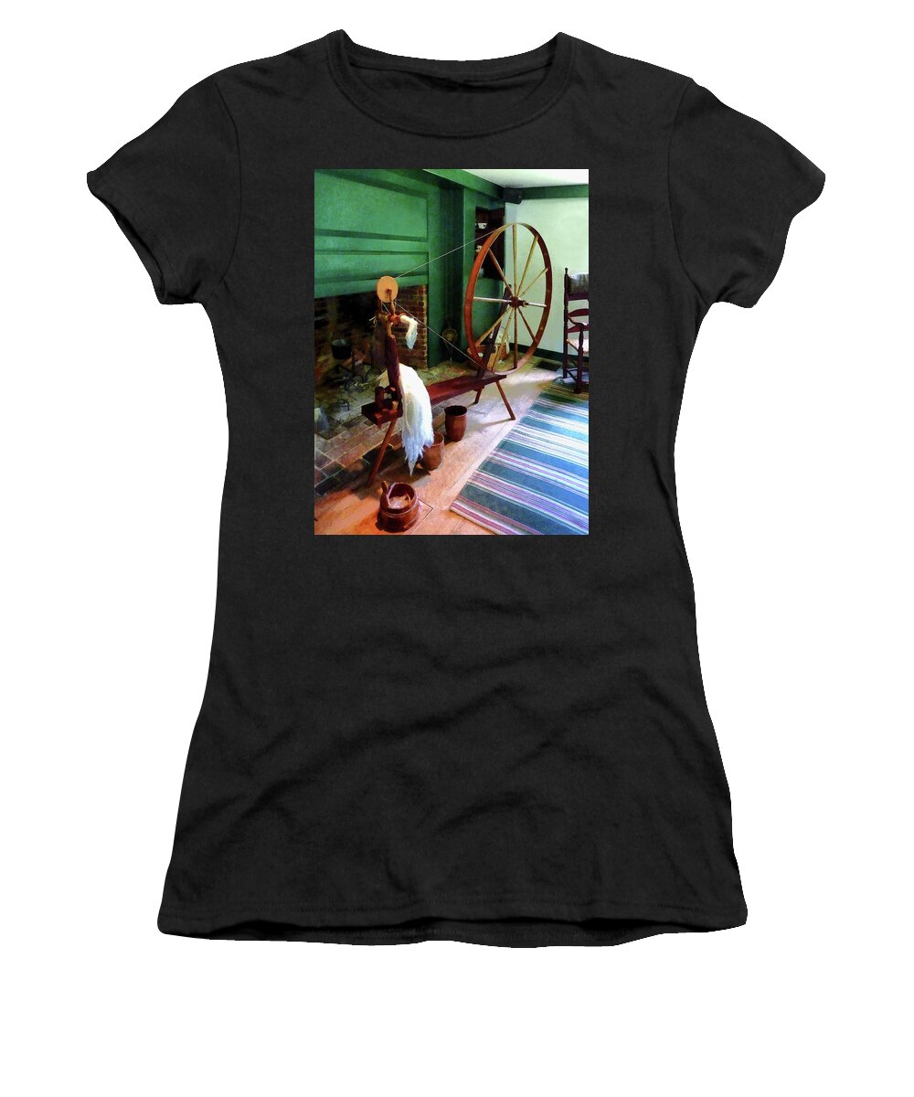 Spinning Wheel Women's T-Shirt featuring the photograph Large Spinning Wheel by Susan Savad