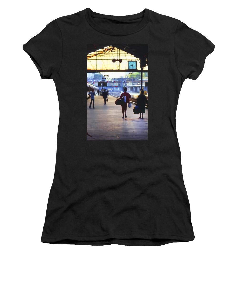 Kg Women's T-Shirt featuring the photograph Last Train from Paris by KG Thienemann