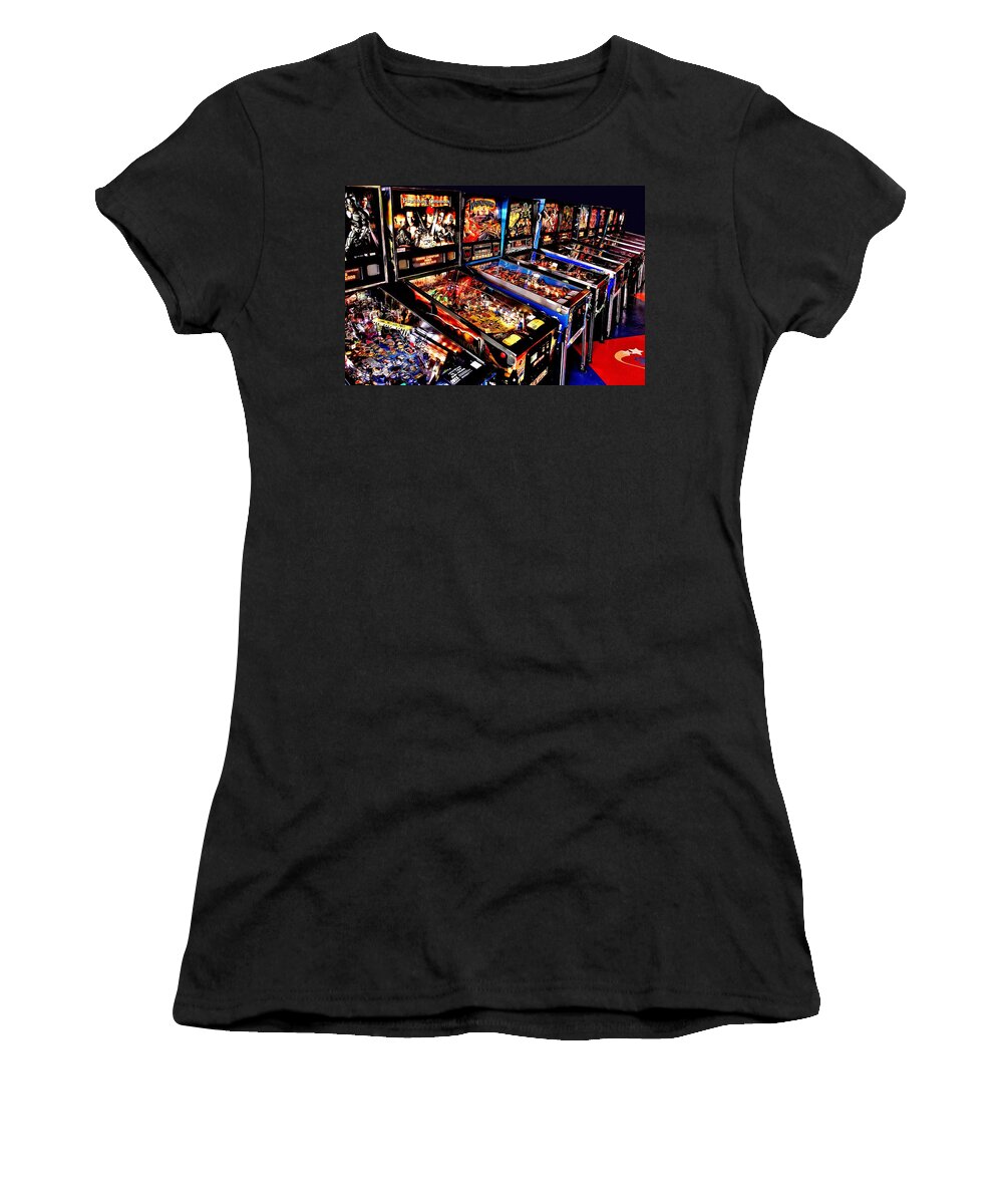 Pinball Women's T-Shirt featuring the photograph Launchers Lacking by Benjamin Yeager
