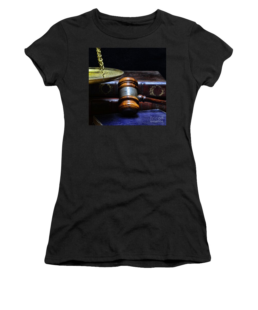 Paul Ward Women's T-Shirt featuring the photograph Lawyer - Books of Justice by Paul Ward