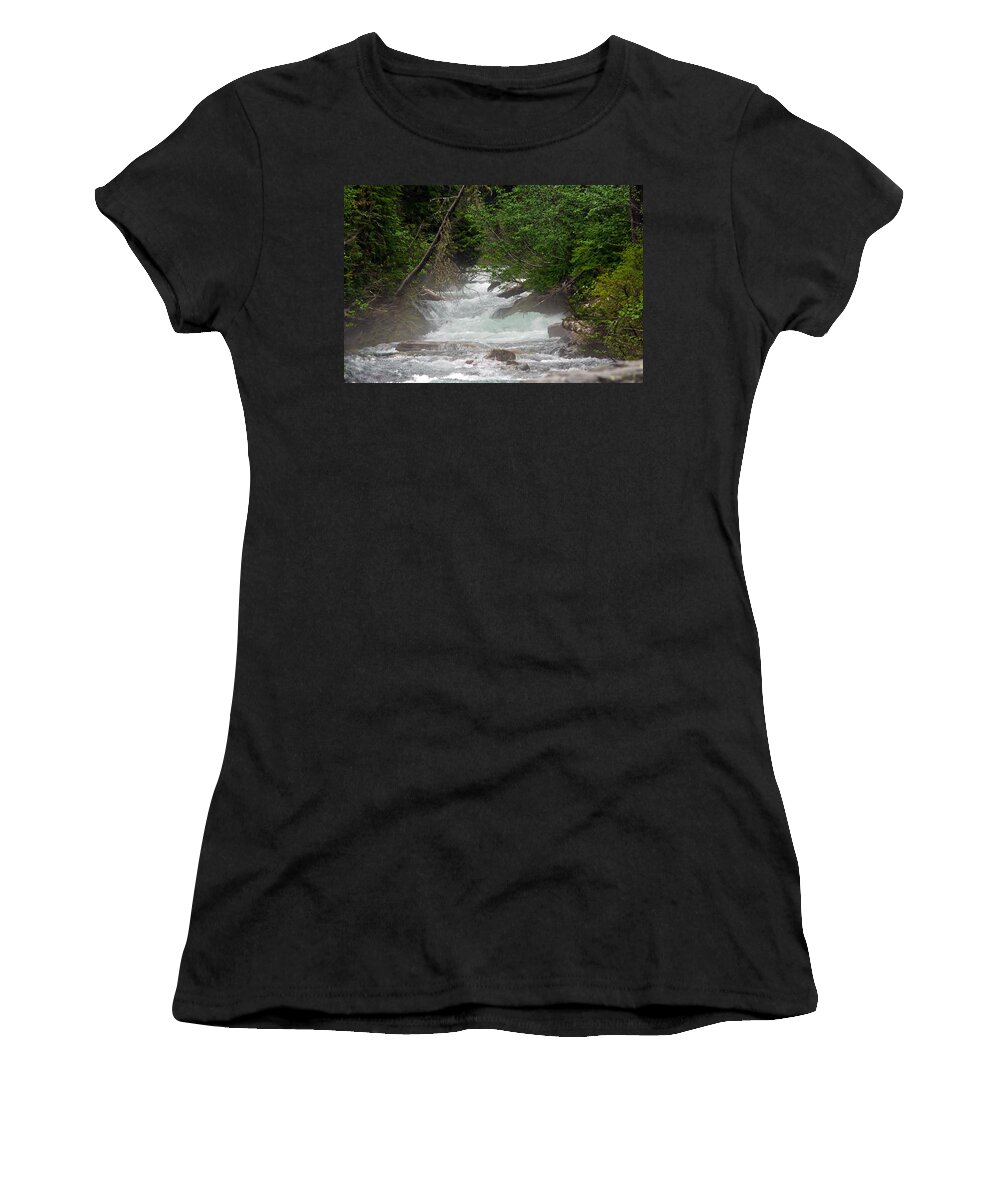 Narada River Women's T-Shirt featuring the photograph Leading Up to Narada Falls by Tikvah's Hope