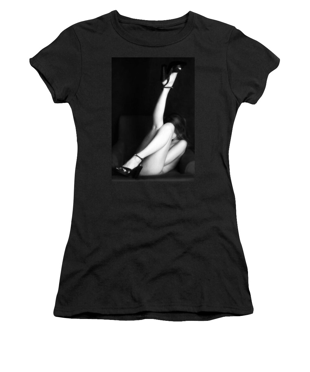 Nude Women's T-Shirt featuring the photograph Leg Up by Lindsay Garrett